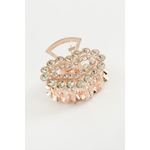 Kalp Taşlı Metal Mandal Toka 4,5 Cm Pembe