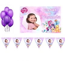 Pony Kişiye Özel Afiş Ve Flama Doğum Günü Süsleme Seti +3