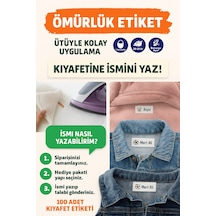 Kıyafet Etiketi - Okul Kıyafetlerine Kişiye Özel 30 Saniyede Kolay Uygulama Yıkamaya Dayanıklı Beyaz