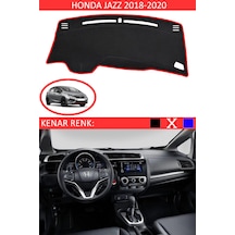 808 Group Honda Jazz 2018-2020 İçin Uygun Torpido Koruma Halısı Siyah Kenar Renk Kırmızı