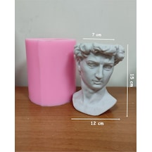 Erkek Büst Saksı Silikon Kalıp 15 Cm