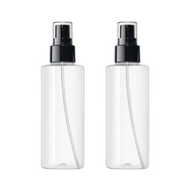 Tr Plastik Boş Seyahat Parfüm Dolum Şişesi, İnce Sis Siyah Püskürtücü 100 Ml, 2'li Set, Şeffaf