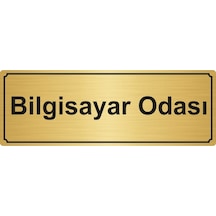 Bilgisayar Odası Yönlendirme Levhası 7Cmx20Cm Altın Renk Metal