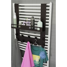 Siyah Raflı Havlupan Askısı Banyo Petek Askısı Ve Raflı Havlu Askılığı, Banyo Peteği Askılığı M