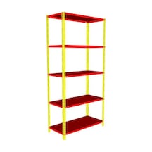 Sarı Kırmızı Taraftar Rafı - Taraftar Rafları 43x75 Cm-1.00 Mm-200 Cm Galvaniz