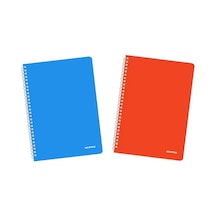 Mopak Neon Serisi Spiralli Defter Pp Kapak A4 60 Yaprak Kareli 2'li