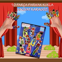 Tox Karagöz . Hacivat 10 Parça Parmak Kukla Set T224