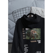 Macklin Unisex Kadın Erkek Callejeros Ön Arka Baskılı Özel Tasarım Baskılı Kapşonlu Sweatshirt Siyah Mck1522 Siyah