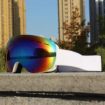 Willowhaven Double Layer Anti Fog Kayak Kaskı Büyük Çerçeve Aynalı Lens Pc Malzeme White