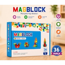 36 Parça Manyetik Yapı Blokları - Tamamı Mıknatıslı - Destekleyici Set - Tüm Modellerle Uyumlu.