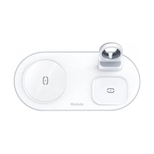 Mcdodo CH-7062 3in1 15W Çoklu Magsafe Kulaklık Saat ve Telefon Şarj Stand Beyaz
