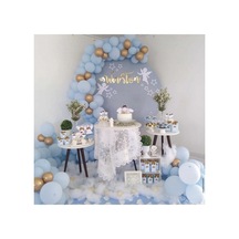 100 Adet Krom Gold Pastel Mavi Balon Zinciri Mix