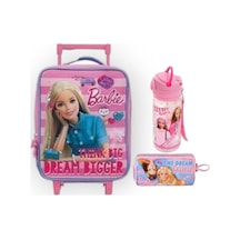 Çekçekli Anaokulu Çantası Ve Barbie Kalem Çantası ,sanslı Suluk Matara Pembe