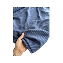 Çizgili Modal Kumaş En 140cm Yumuşak Dökümlü Yazlık Elbiselik 8000 -5 İndigo