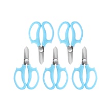 Hfambition Mutfak Ve Bahçe İçin Çelik Kesici Seti - 5 Parça Mavi, Çiçek Budama, Meyve Toplama Ve Dal Kesim Araçları