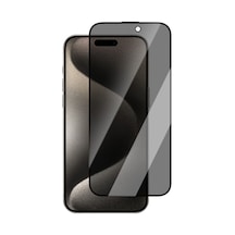 İphone Uyumlu 15 Pro Caseworld Hd Serisi 0.33mm Privacy Temperli Cam Ekran Koruyucu Siyah
