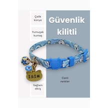 Caramelos Güvenlik Kilitli Kedi Tasması, Isimli Kedi Tasması Mtkk
