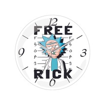 Free Rick Çap 30cm Sessiz Akar Bombeli Gerçek Cam Duvar Saati Siyah