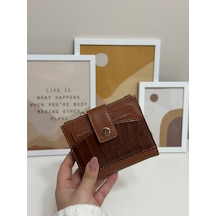 Just Polo Arden Yılan Derisi Görünümlü Kroko Desenli Bol Kartlıklı Bozuk Para Bölmeli Çıt Çıtl Kadın Ayrılabilir Kartlıklı Cüzdan Taba