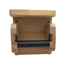 Wc Kağıt Tutucu Masif Kayın Ahşap Ve Metal Tutucu - Kağıt Havlu Ceviz