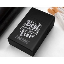 Bk Gift Kişiye Özel İsimli  Tasarımlı Siyah Metal Sigara Tabakası , Hediyesi , Hediye , Sigara Tabakası-4