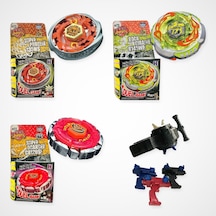 Beyblade Metal Fusion Set 3 Beyblade 2 Fırlatıcı - Bb59, Bb78, Bb55
