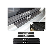 Peugeot 207 Karbon Kapı Eşiği Koruma Sticker Yapıştırma (4 Adet)