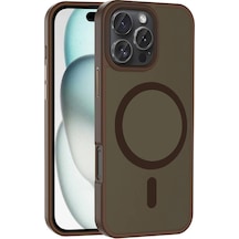 Apple iPhone Uyumlu 16 Pro Max Kılıf Magsafe Şarj Özellikli Mat Arka Yüzey Klfs Sio Kapak-rose Gold Rose Gold