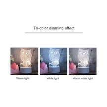 Ganzhoushop Yaratıcı Versiyonu, Üç Tabanlı Sones Şekil: Renkli Led Lambası, Gece Fiş Düğmeli Dekoratif Parlak Beyaz Baykuş 3d Jv Çok Renkli