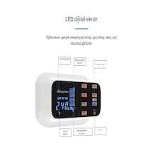 Doolike 8 Port Usb Hızlı Şarj İstasyonu Qc 3.0 + Type-c Amper Led Göstergeli Akım Koruma 1.5m Kablo Beyaz