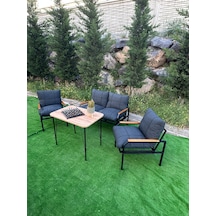 Duru Balkon, Bahçe, Cafe, Teras, Metal Koltuk Takımı 2 1 1 Masalı