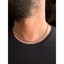 Burgu Halat Model Çelik Zincir Kolye Kuzey Serisi Silver