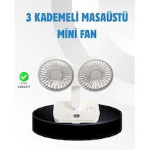 Sessiz Çalışan Usb Şarjlı Çift Kafalı Masaüstü Fan Ev Ve Ofis İçin