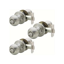 Willowhaven 3 Adet Nikel Yatak Odası Banyo Kapı Kilidi Kilit Seti Kilitlenebilir Kolay Kurulum