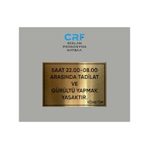 Gold Alüminyum Gürültü Yapmak Yasaktır Yönetim Uyarı Levhası 14x20 Cm Arkası Yapışkanlı