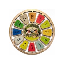 Galaxy 734 Gökkuşağı Serisi Yuvarlak Sessiz Akar Duvar Saati 50 C