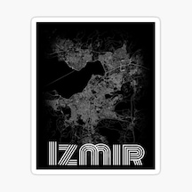 Izmir Uzaydan Çekim Sticker Etiket Yapıştırması 19 Cm
