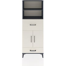 Arges Dolap 4 Raflı 2 Çekmeceli 2 Kapaklı 60x30x163 Antrasit-... Antrasit