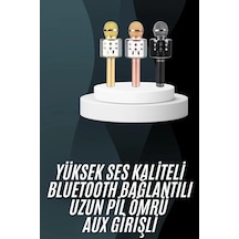 Hubrendy Tekno Karaoke Mikrofon Bluetooth Bağlantılı Aux Girişli Uzun Pil Ömrü Yüksek Ses Kaliteli