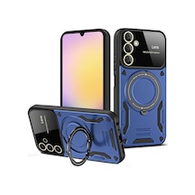 Samsung Samsung Uyumlu Galaxy A15 4g Kılıf Joy Lens Standlı Kapak - Lacivert