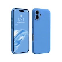 iPhone Uyumlu 16 Kılıf First Silikon - Mavi Çok Renkli