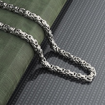 King Kalın Erkek Çelik Zincir Erkek Kolye Takı Aksesuar K24 T5 Çelik