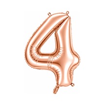 4 Rakam Folyo Balon Rose Gold Rengi 100 Cm Pembe