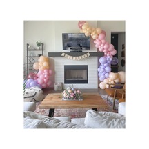 Makaron Pembe Lila Somon Balon Zinciri 100 Adet Mix