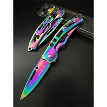 Kamp Outdoor Rainbow Çelik Çakı 14 CM Çok Renkli