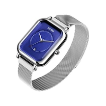 Fastbuy Skmeı 9207 Moda Yaratıcı Basit İzle Erkekler Manyetik Toka Örgü Kemer Çelik Kemer Çift Kuvars İzle Gümüş Mavi Çok Ren Çok Renkli