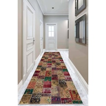 Renkli Kaymaz Patchwork Kesme Rulo Özel Ölçülü Yolluk Ar267n11 Çok Renkli