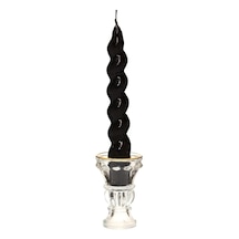 2'li Twirl Glow Siyah Şamdan Mum Seti 18 Cm Çok Renkli