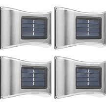 Güneş Enerjili 4'lü Led Duvar Lambası - Dış Mekan İçin Ip65 Su Geçirmez, Renkli Işık, Çelik Malzeme Bahçe/ev Cephe Aydınlatması Diğer Diğer