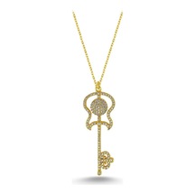 Taşlı Büyük Anahtar Kolye (498176142)